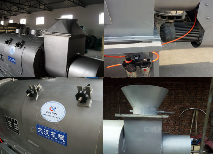 氣旋篩：電機(jī)，進(jìn)料口，氣壓裝置等特寫圖片