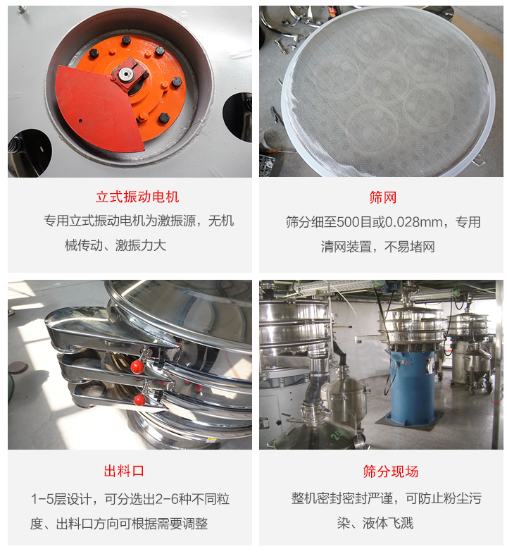 旋振篩定制化有：移動，加緣，閘門等多種形式選擇。子母設(shè)計(jì)透網(wǎng)率高，換網(wǎng)方便。