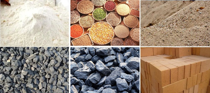 風冷式直線振動篩可篩分物料有：耐火材料，糧食，沙土，石子等。